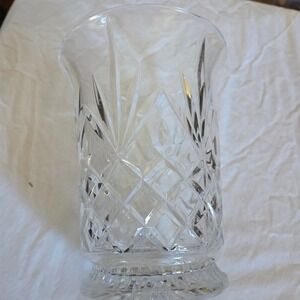 Glass‎ Vase Diamond Cut Centerpiece Decor 9 Inch tall 6 in opening